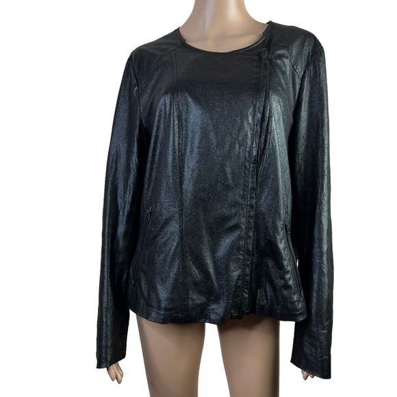 Gap Jackets & Blazers - Gap Women’s motorcycle Jacket Black Leather Size XL